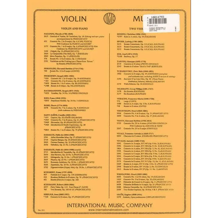 Shar Music Gingold Orchestral Excerpts Vol.2 Violin-Noten