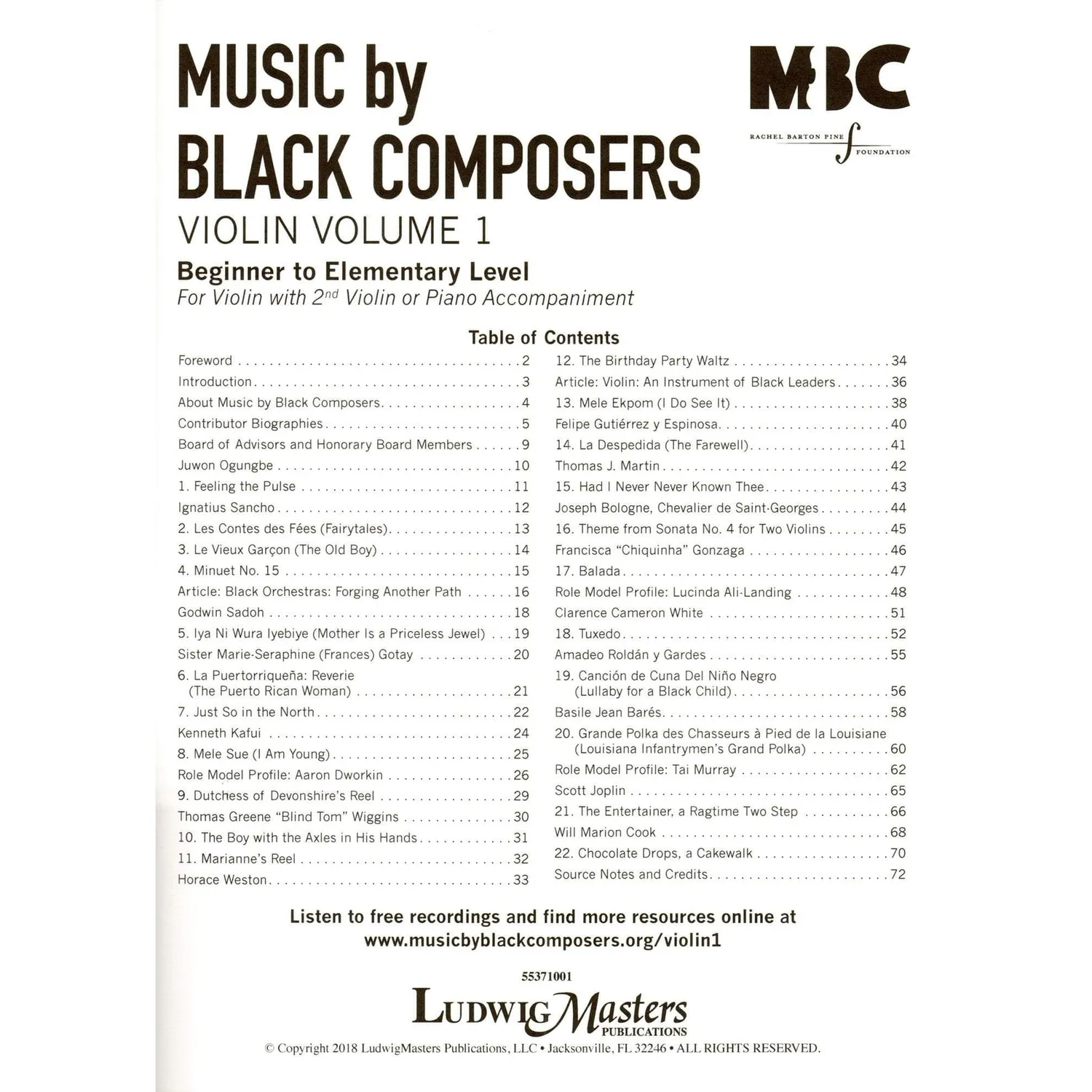 Shar Music Music By Black Composers Violin Volume 1 Noten mit Klavierbegleitung