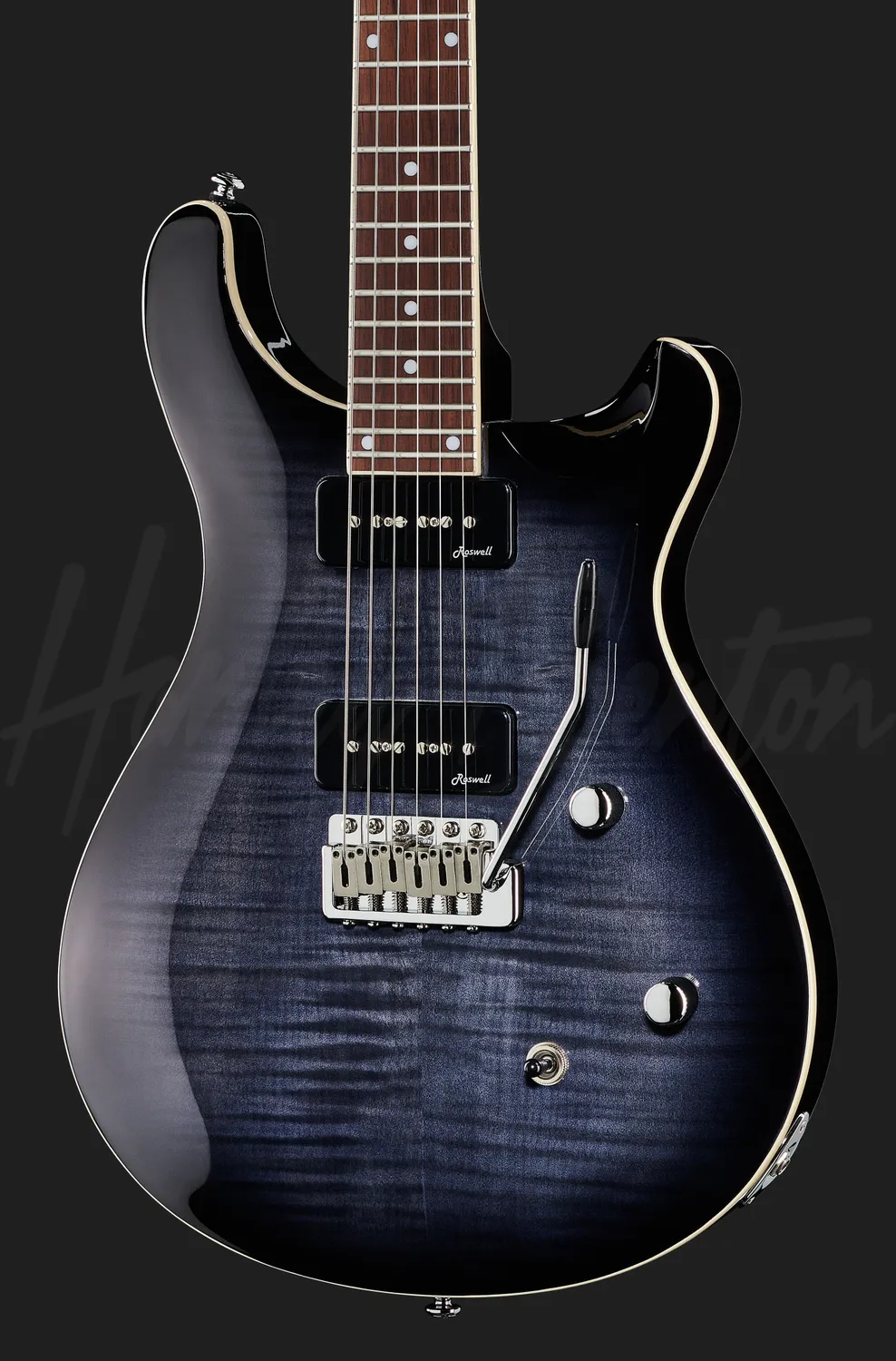 Harley Benton Deluxe Series CST-24T P90 E-Gitarre Black Flame