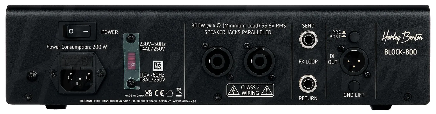 Harley Benton BLOCK-800 Bass Topteil 800 Watt Class-D