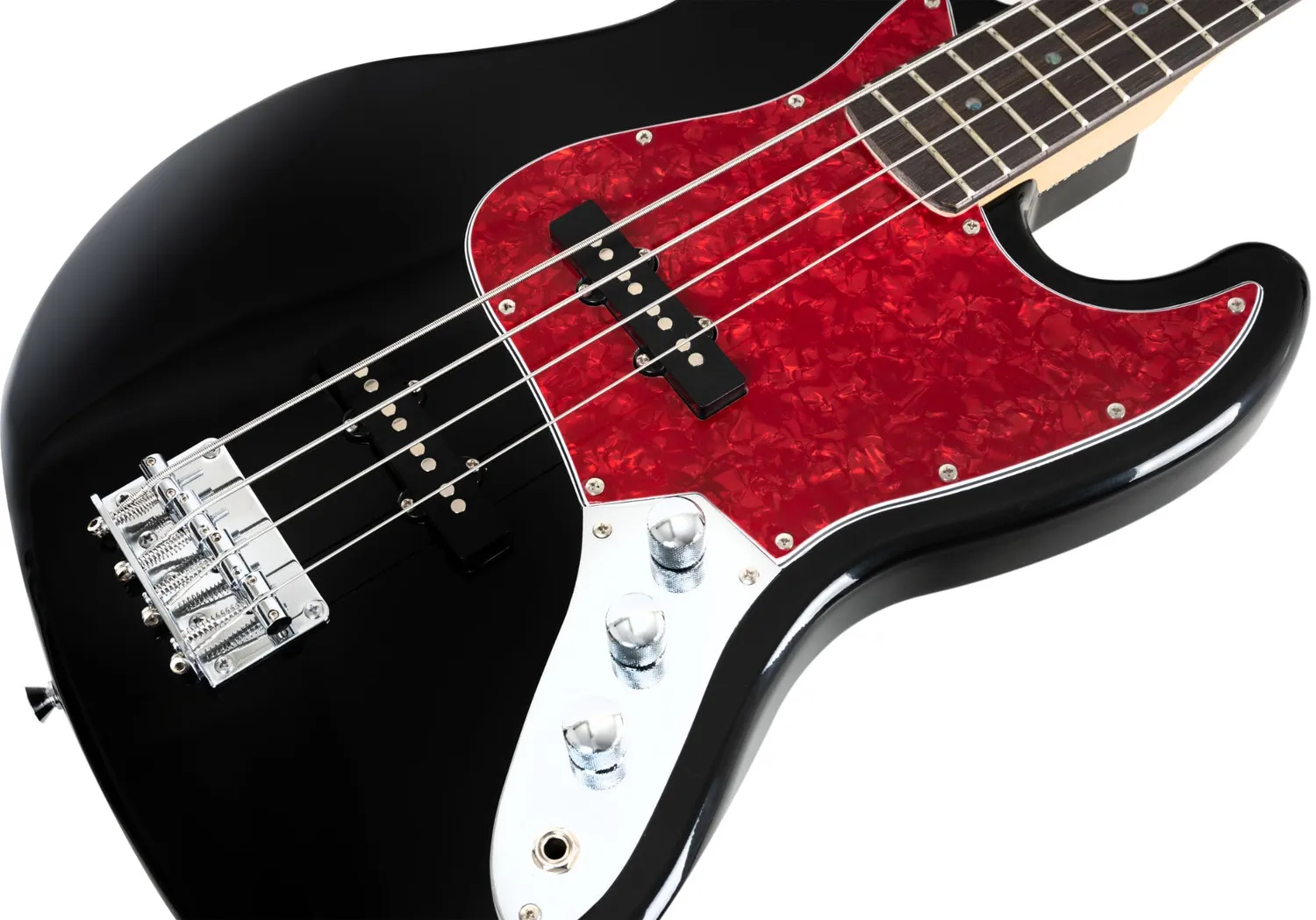 Rocktile Pro JB-30BK 70s Deluxe E-Bass Set schwarz mit Schule