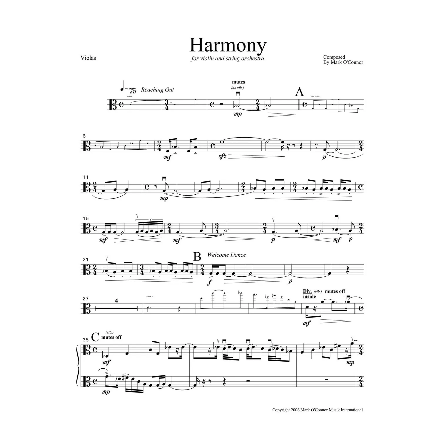 Mark O’Connor Harmony Noten Download für Viola