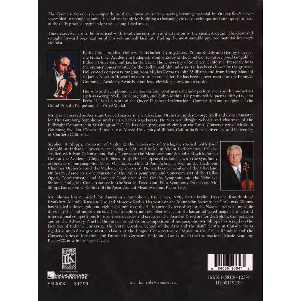 Sevcik Essential Violin Noten für Violine Bogenübungen