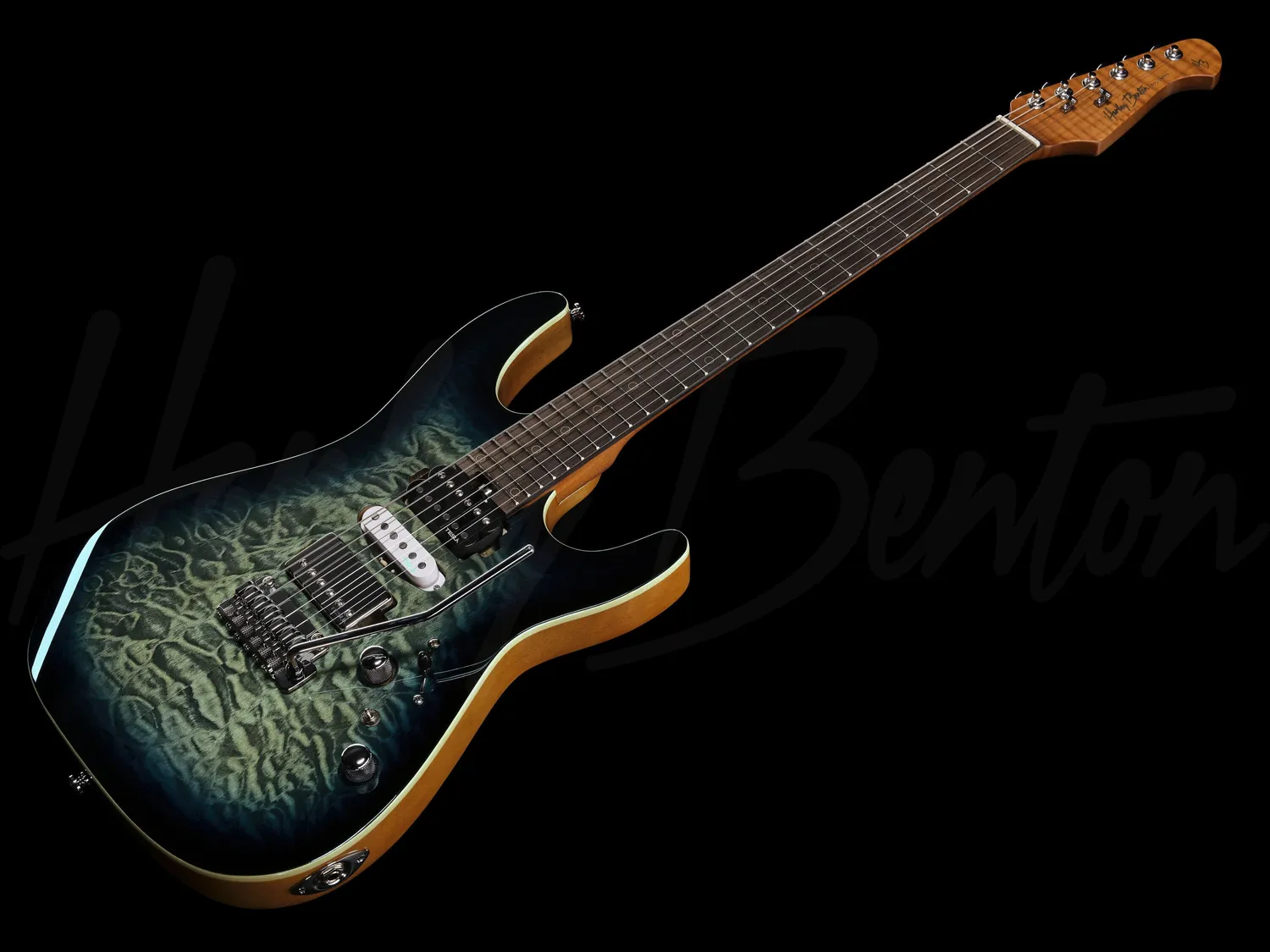 Harley Benton Progressive Fusion-IV HSH RW QBLB E-Gitarre Quilt Blue Burst