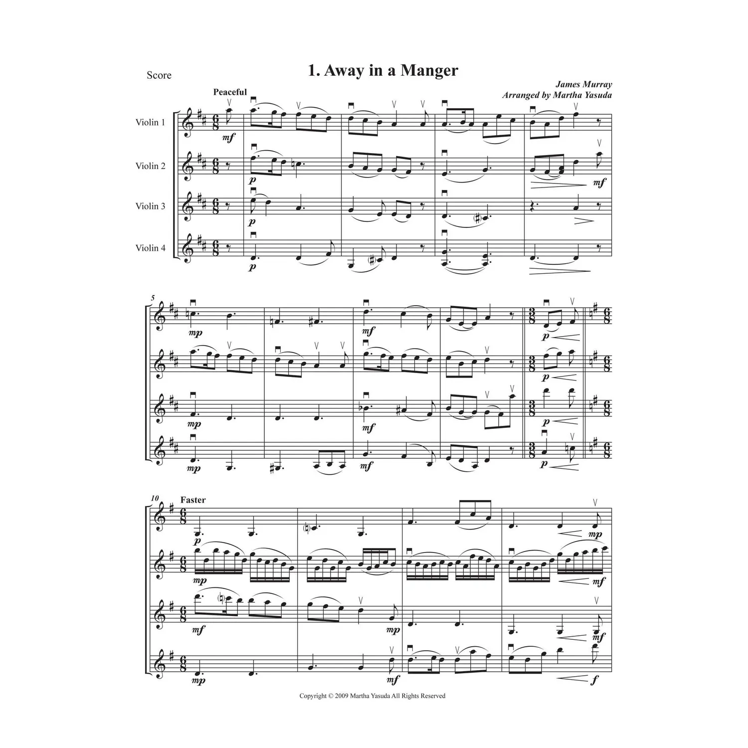 Shar Music Christmas Melodies Noten 4 Violinen Vol.1