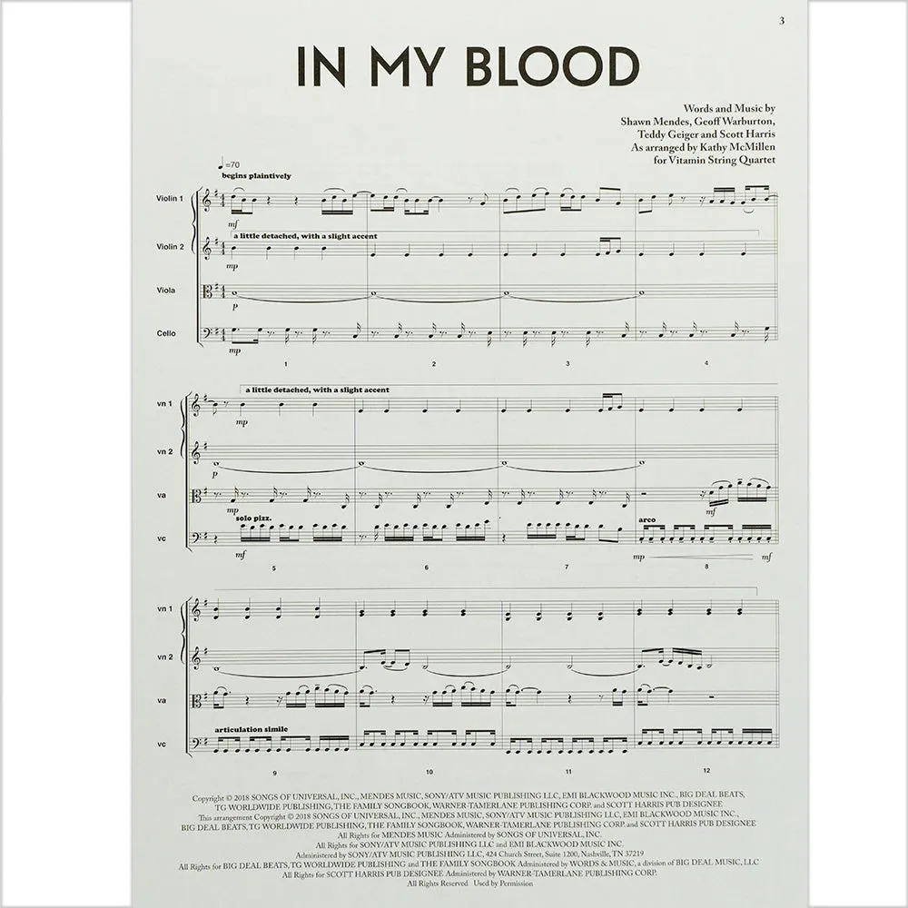 Shar Music In My Blood Streichquartett Noten Softcover Bridgerton