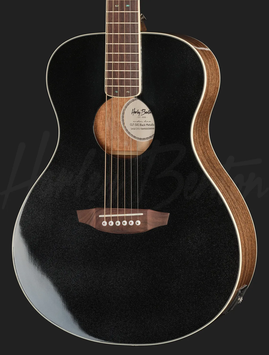 Harley Benton CLF-50E Black Metallic Westerngitarre Fichte
