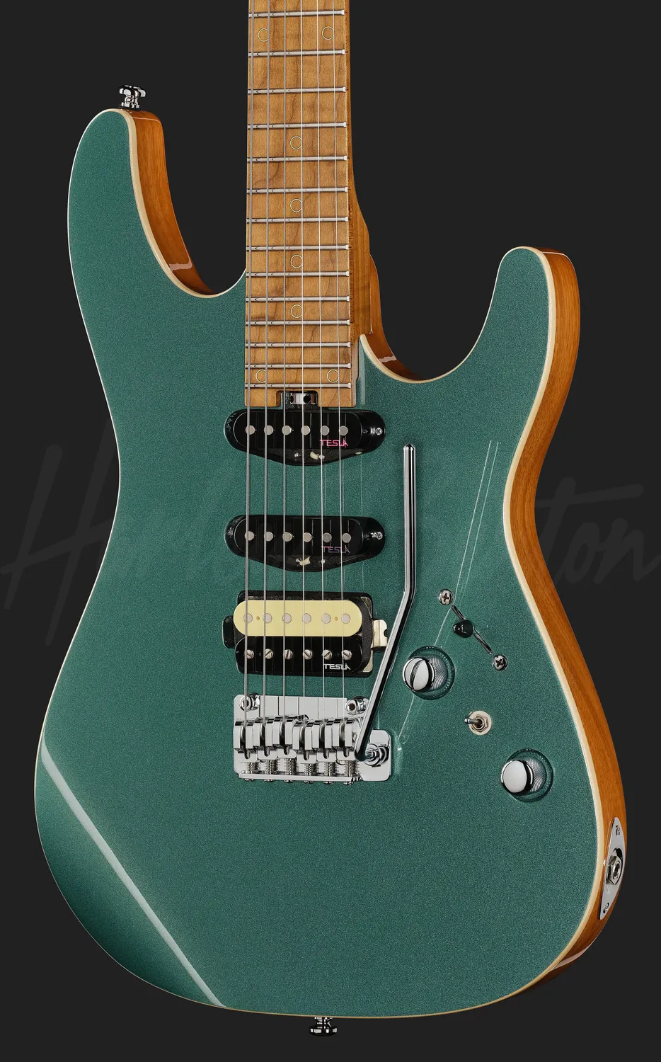Harley Benton Fusion-IV HSS MN E-Gitarre Jade Metallic