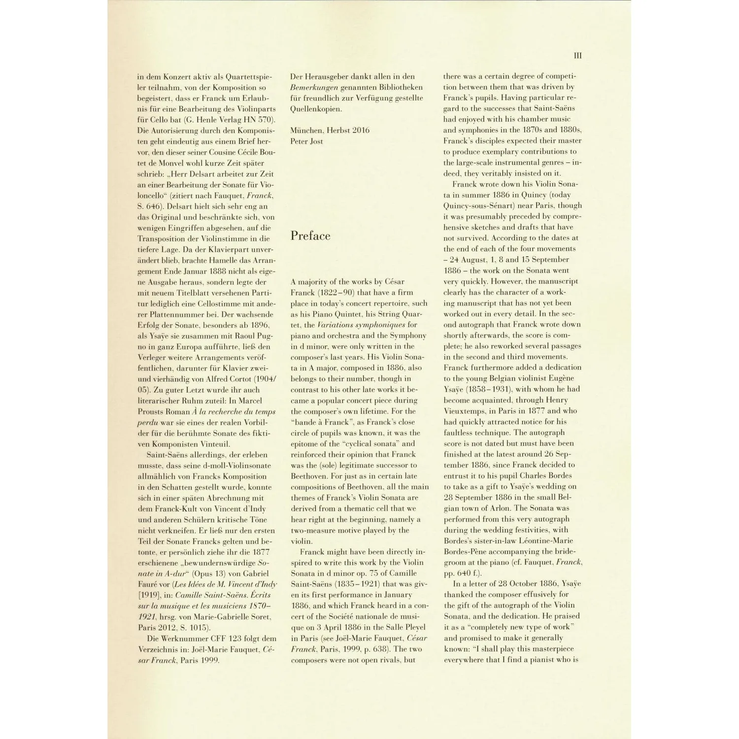 Franck Sonate A-Dur Violine Noten Henle Urtext