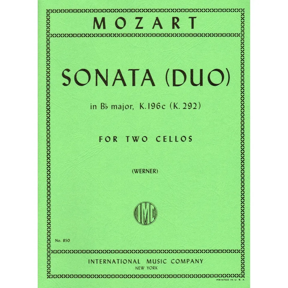 International Mozart Sonate B-Dur K 292 Noten 2 Celli