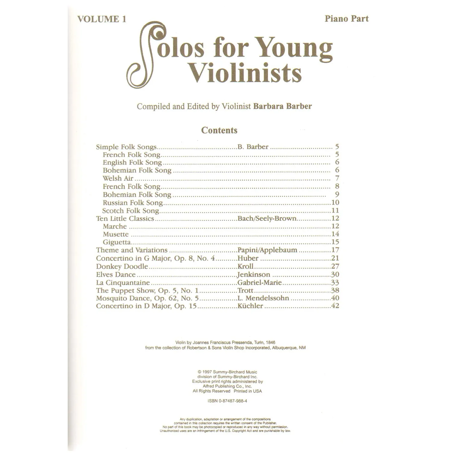 Solos for Young Violinists Vol.1 Violine Klavier Noten