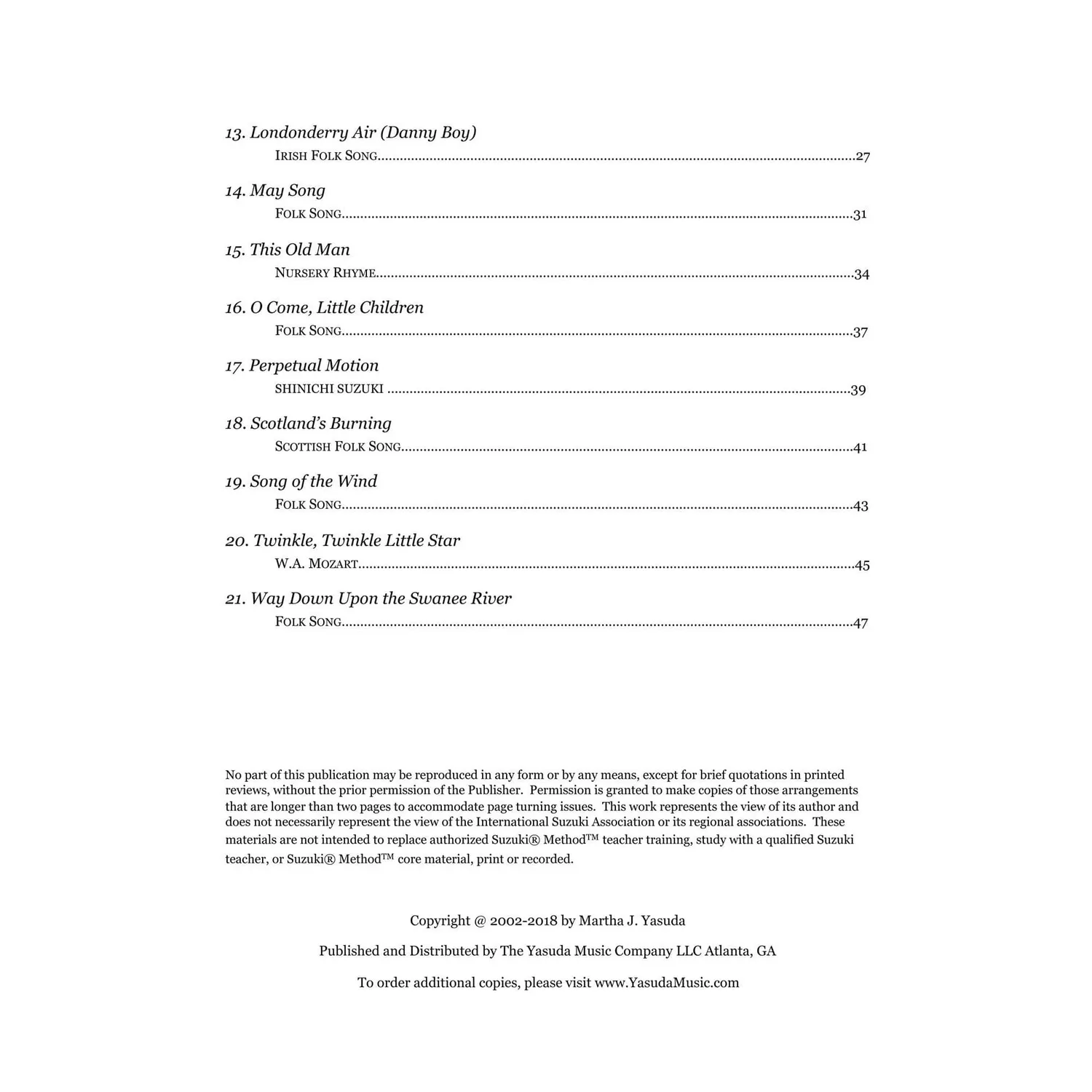 Martha Yasuda Folk Song Melodies Noten Viola Cello Download
