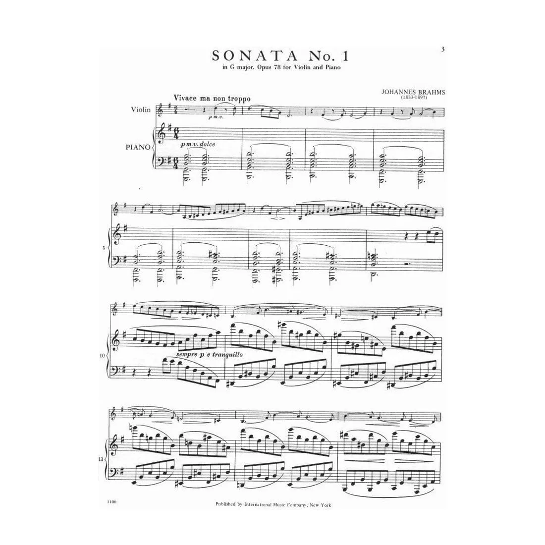 International Brahms 3 Sonaten Violine Klavier Noten Galamian