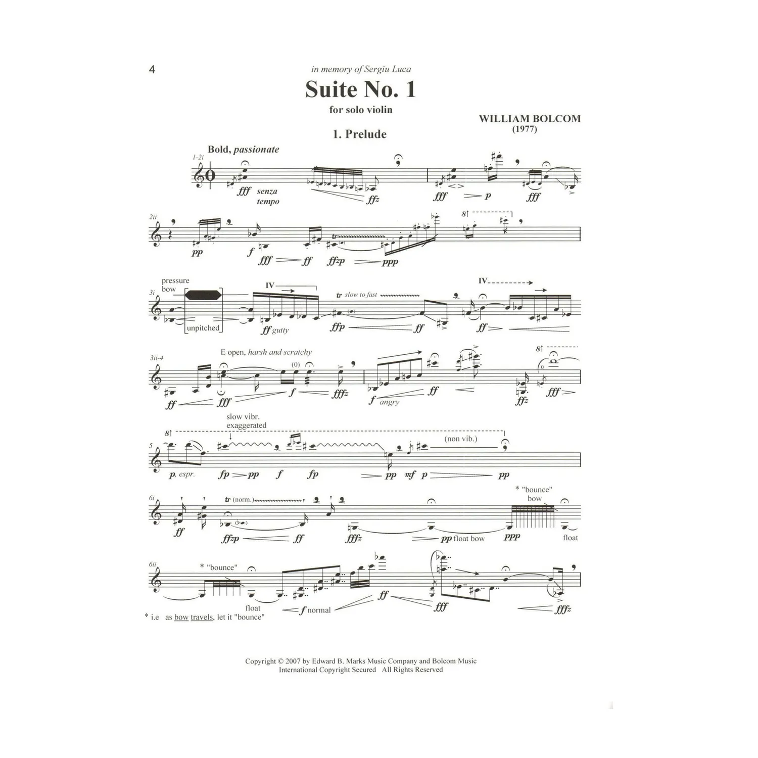 Shar Music Bolcom Suites Nr. 1+2 Noten Solo-Violine