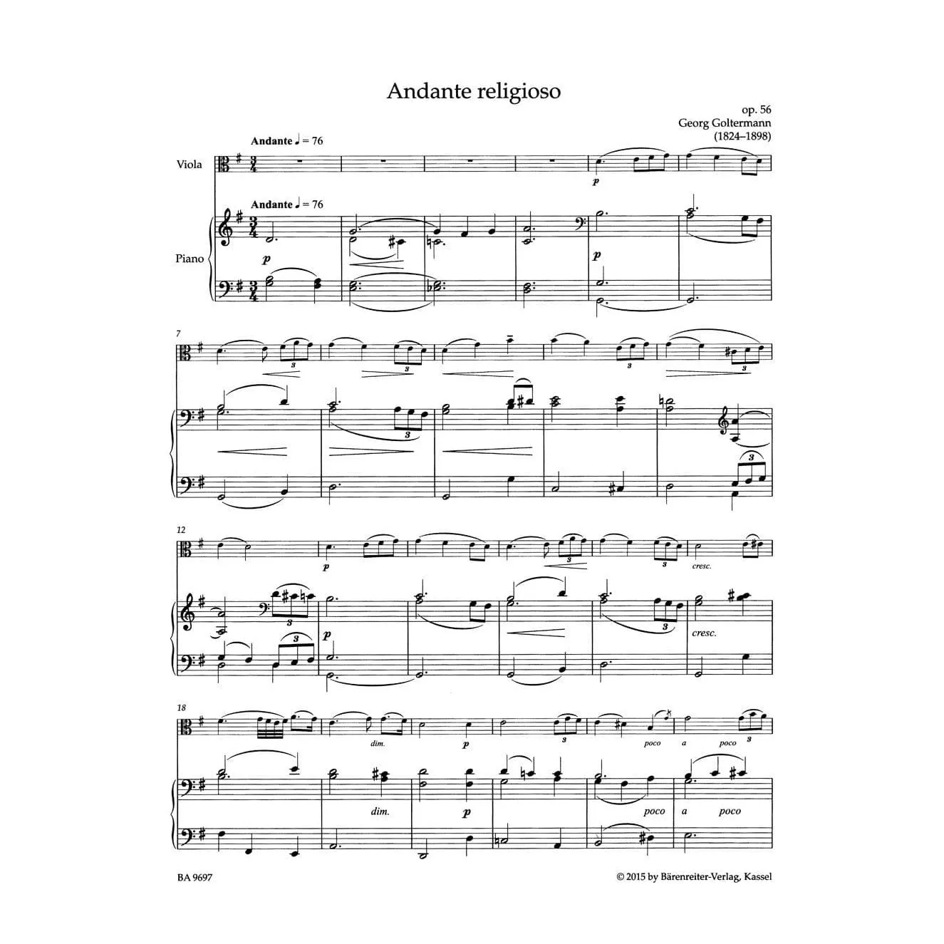 Bärenreiter Sassmannshaus Konzertstücke Viola Klavier