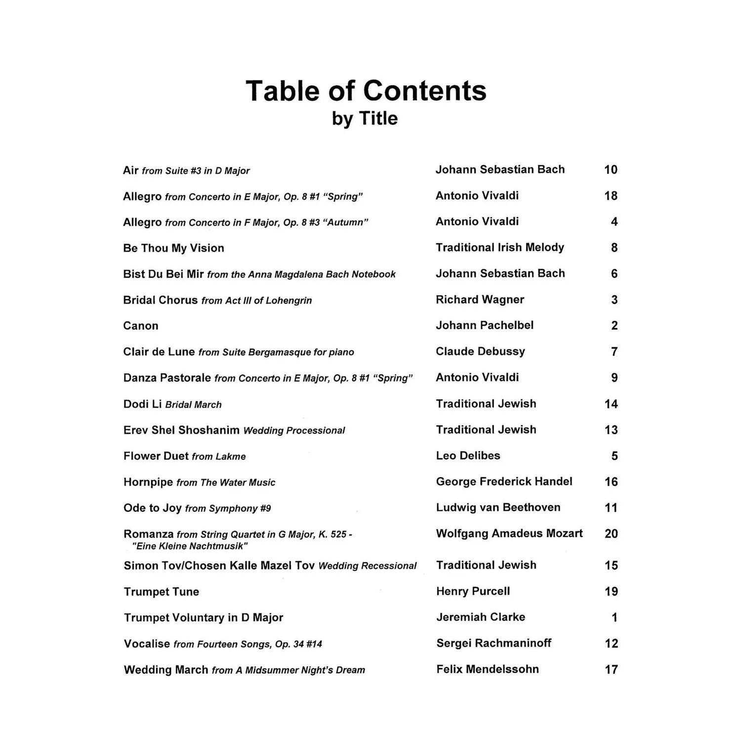 Twenty Traditional Wedding Solos Violinnoten Violine Klavier