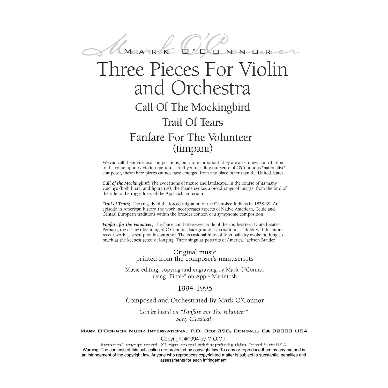 Shar Music O'Connor Three Pieces Noten Schlagzeug Download