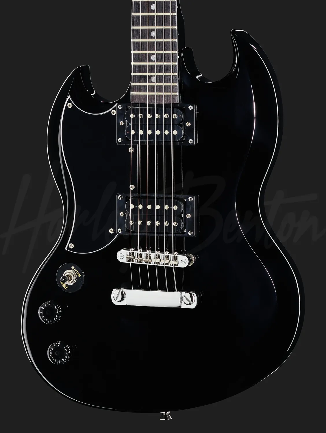 Harley Benton DC-200LH BK E-Gitarre Linkshänder Schwarz