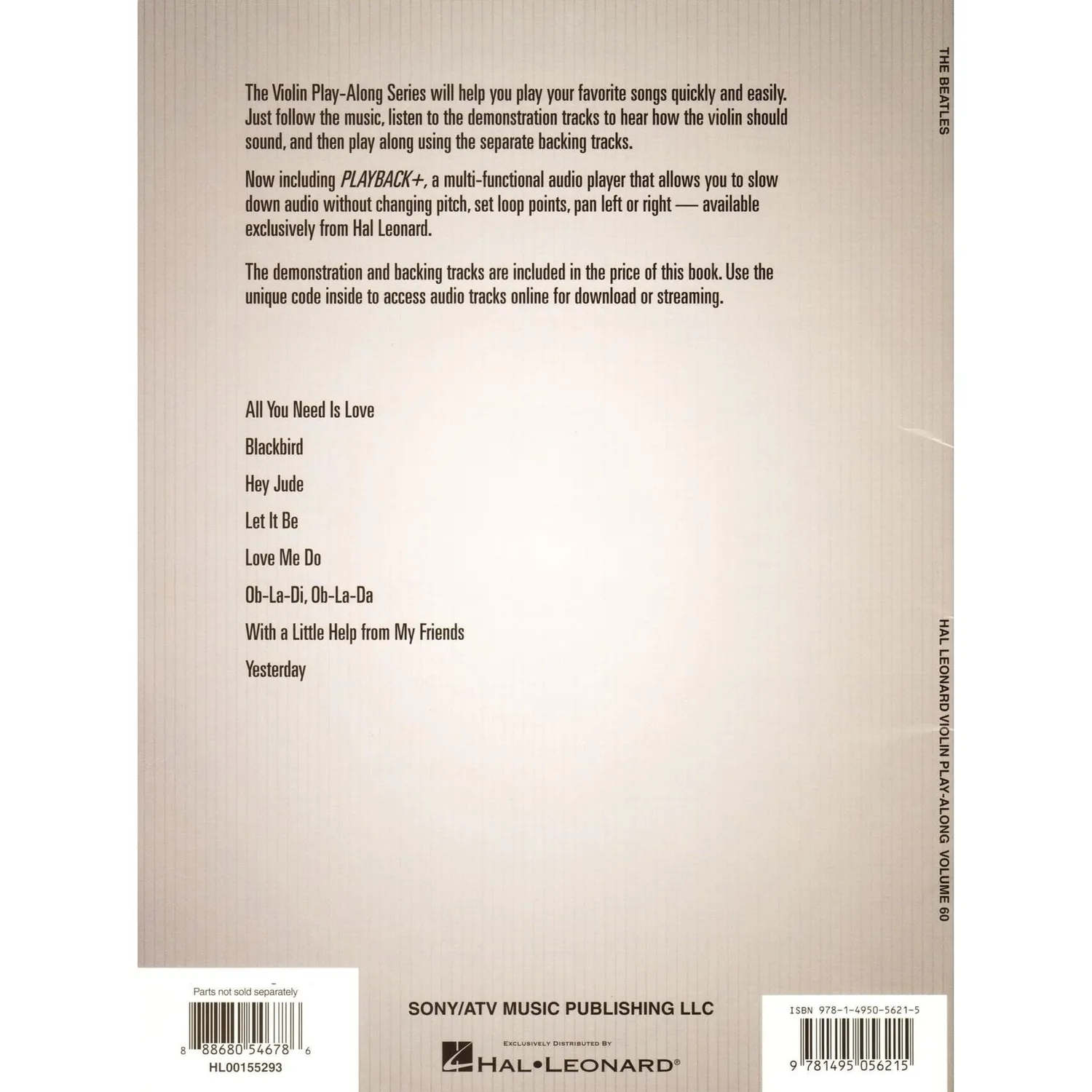 Hal Leonard Beatles Violin Play-Along Vol.60 Noten + Audio