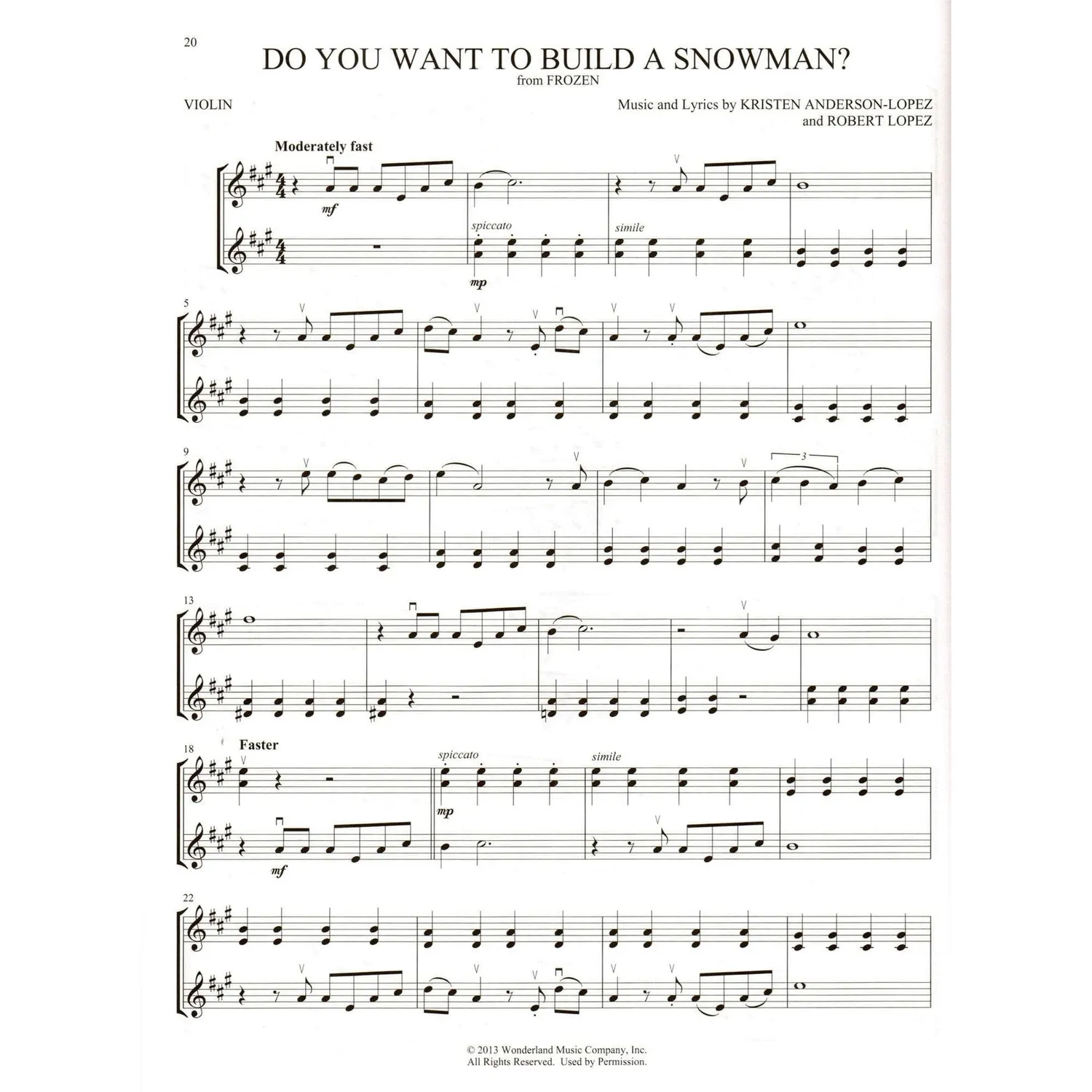Shar Music Disney Songs Violinduo Noten 30 Stücke