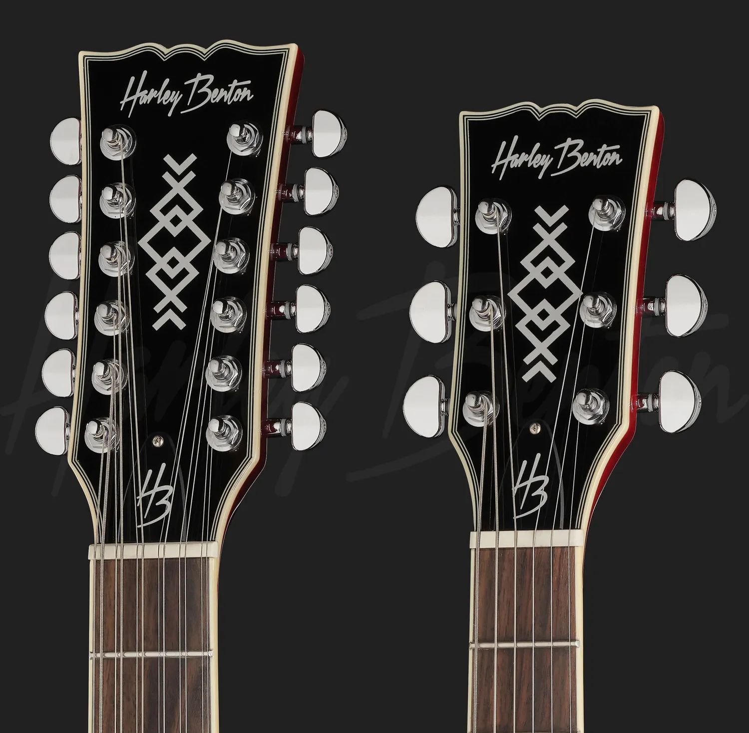 Harley Benton Vintage DC-Custom II 612 Cherry Doppelhals-Gitarre