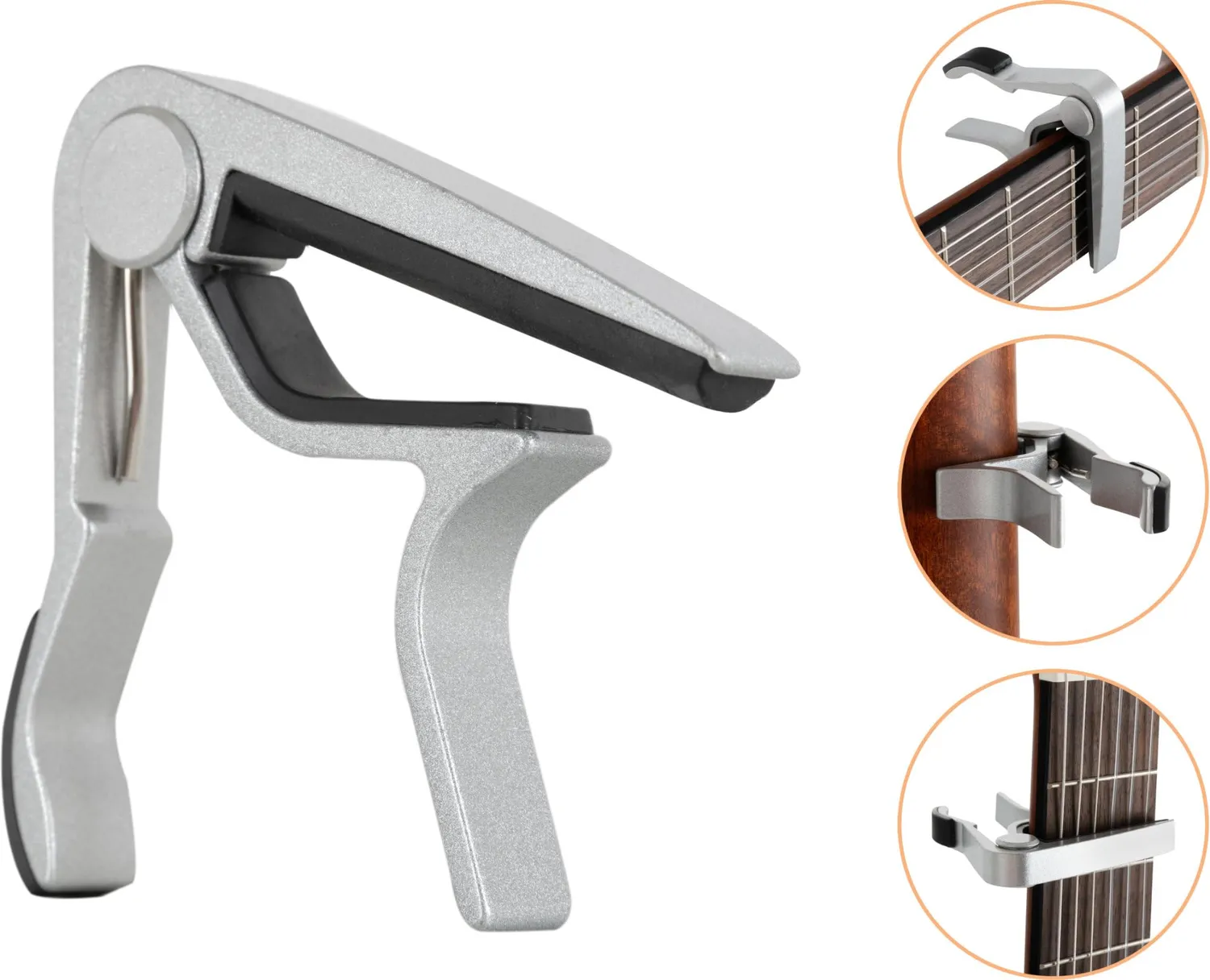 Rocktile TC1-C Kapodaster Konzertgitarre Silber Nylon