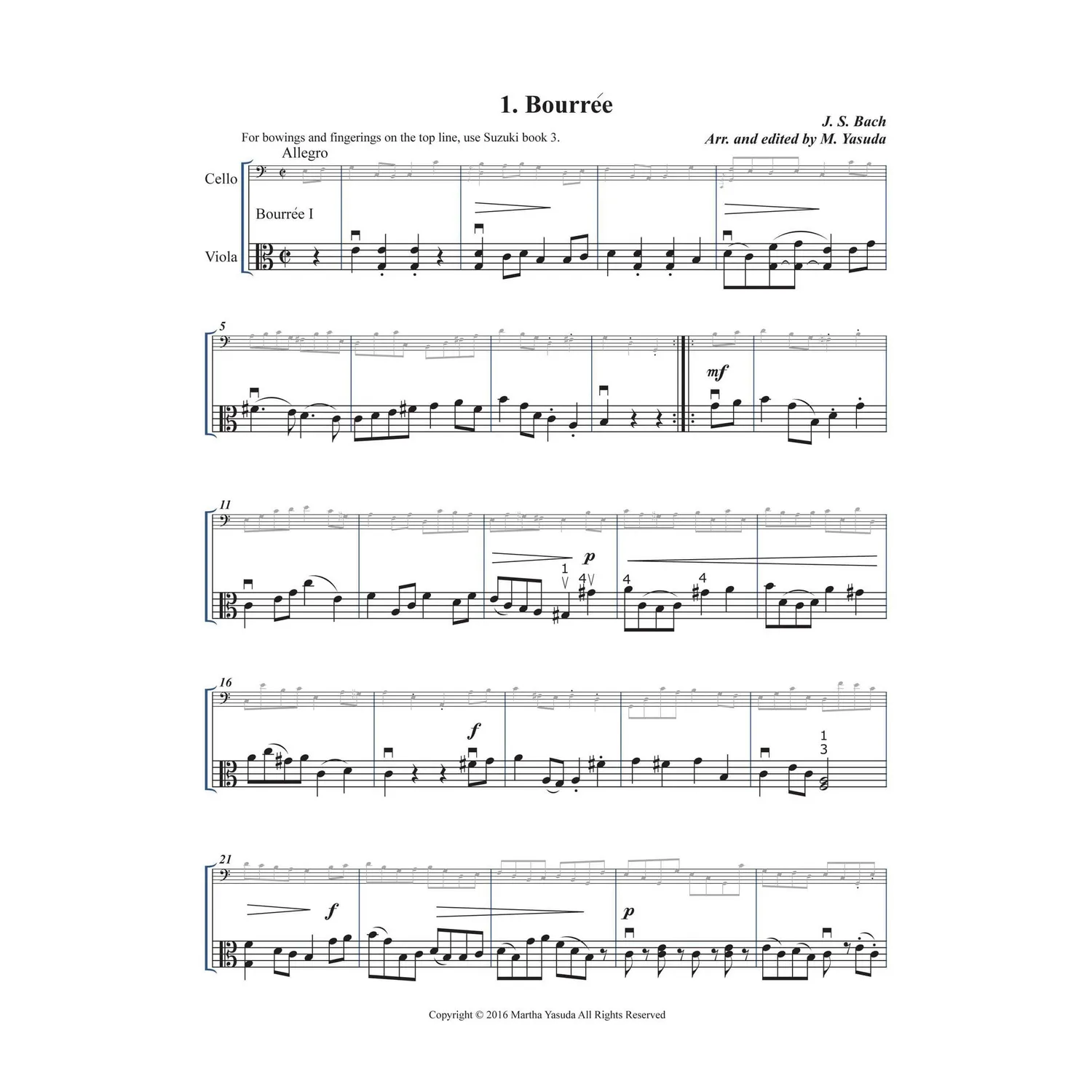 Shar Music Yasuda Harmonious Melodies Duett Cello Viola Download