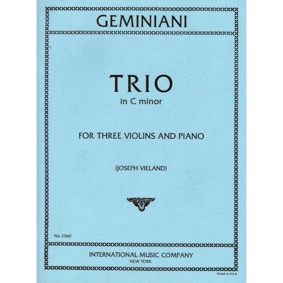 Geminiani Trio c-moll Noten 3 Violinen Klavier International