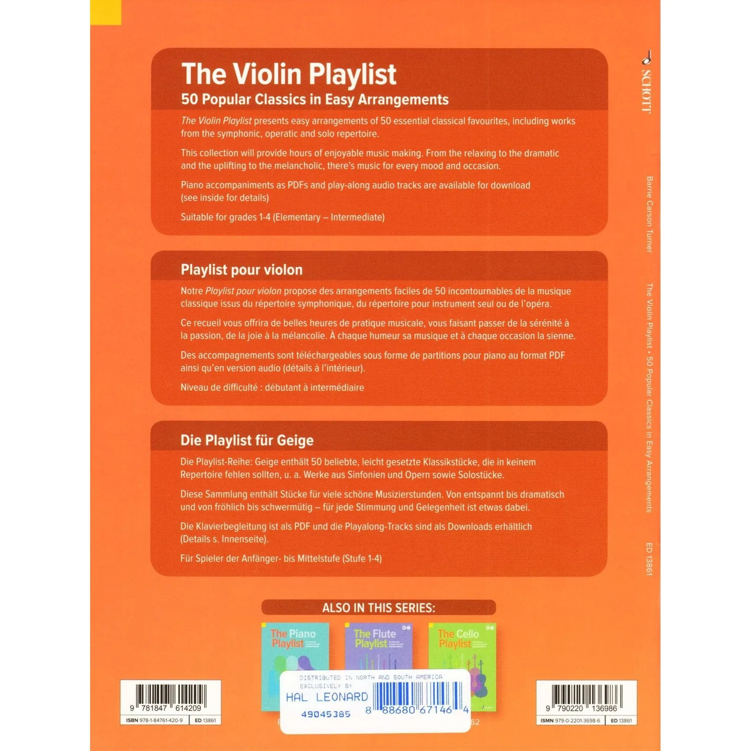 Schott The Violin Playlist 50 Popular Classics Violine mit Audio