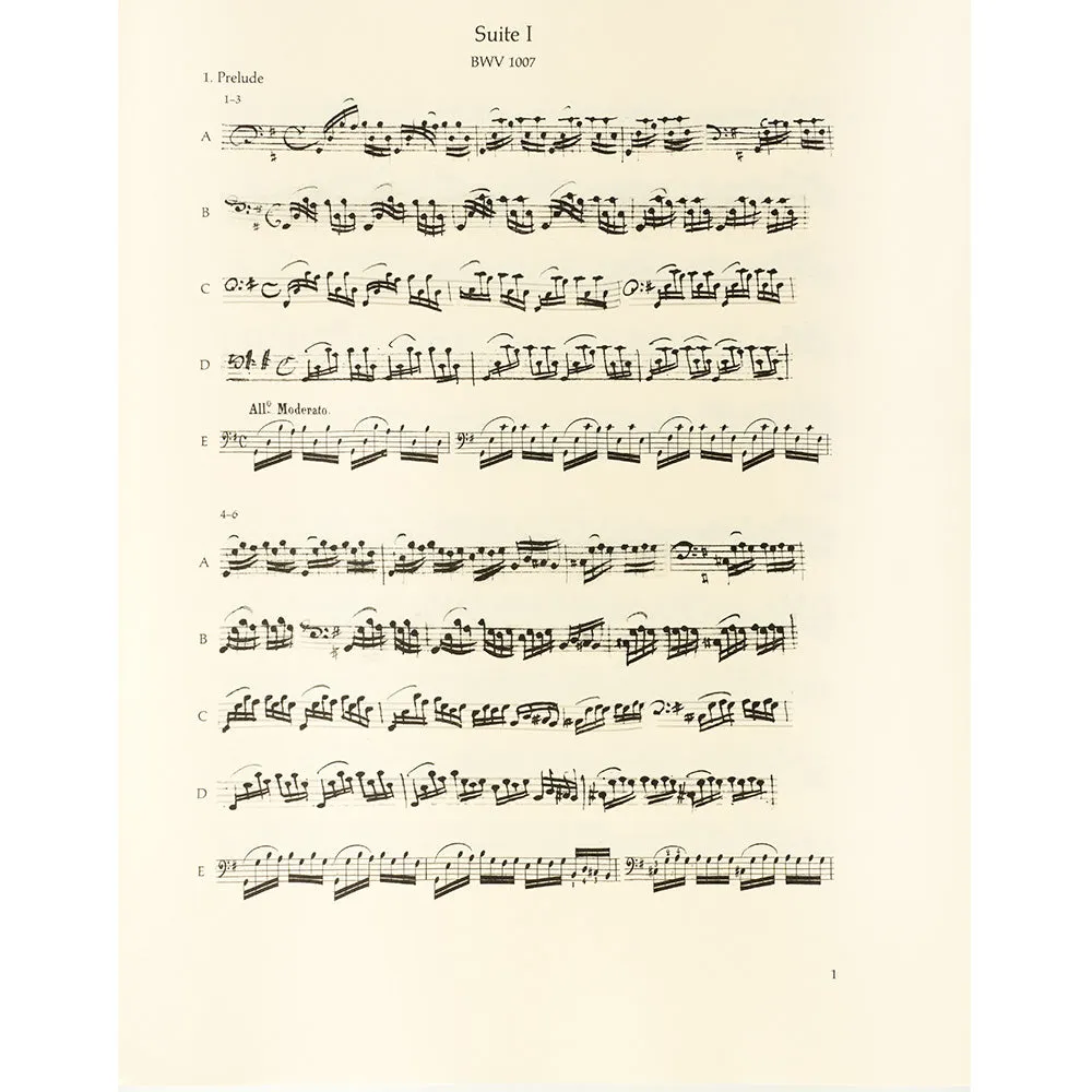 Bach Sechs Suiten Cello-Noten BWV 1007-1012 Faksimile