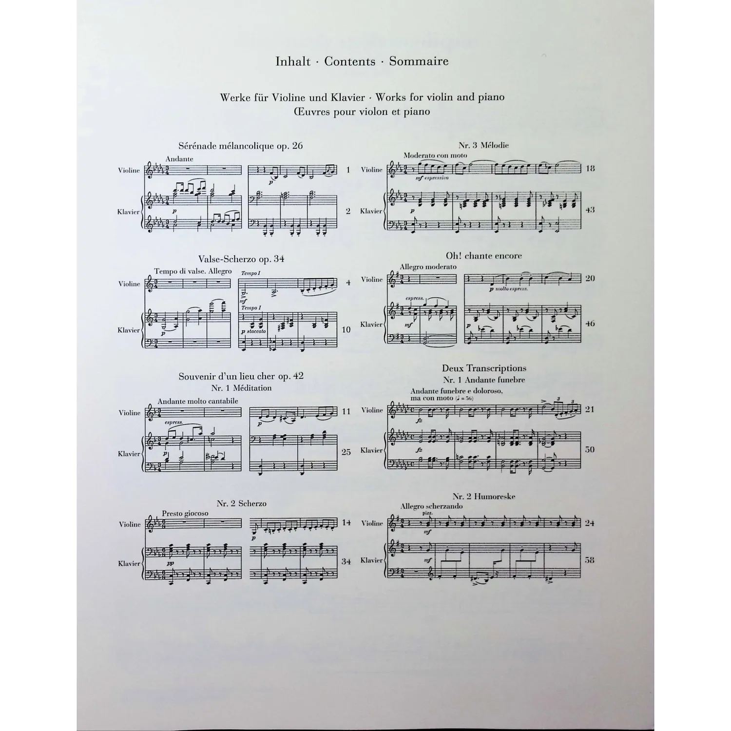Henle Tschaikowsky Werke Violine Klavier Urtext Noten