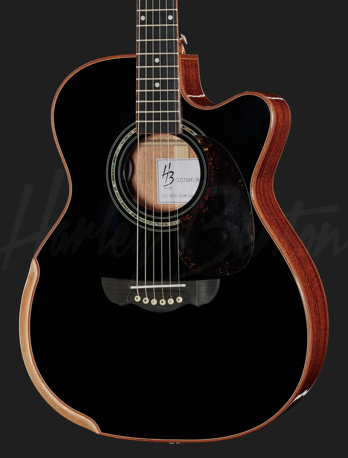Harley Benton CLC-650SM-CE BK Akustikgitarre Mahagoni schwarz
