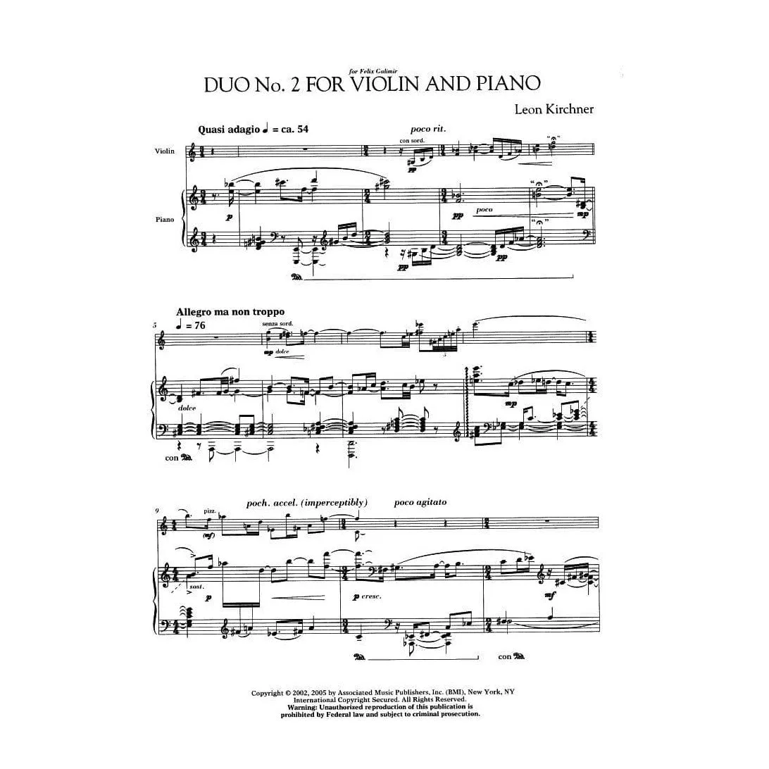 Shar Music Duo Nr 2 Violinnoten Klavier Kirchner