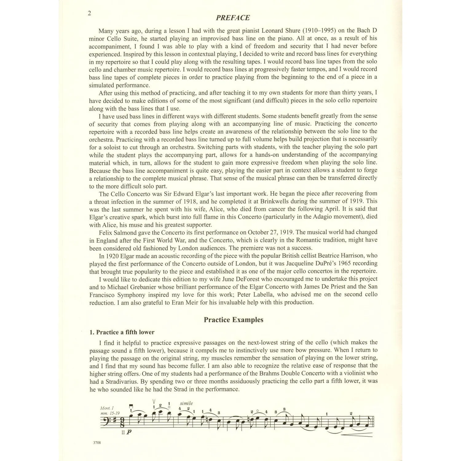 International Elgar Konzert e-moll Op. 85 Cellonoten mit 2. Cello