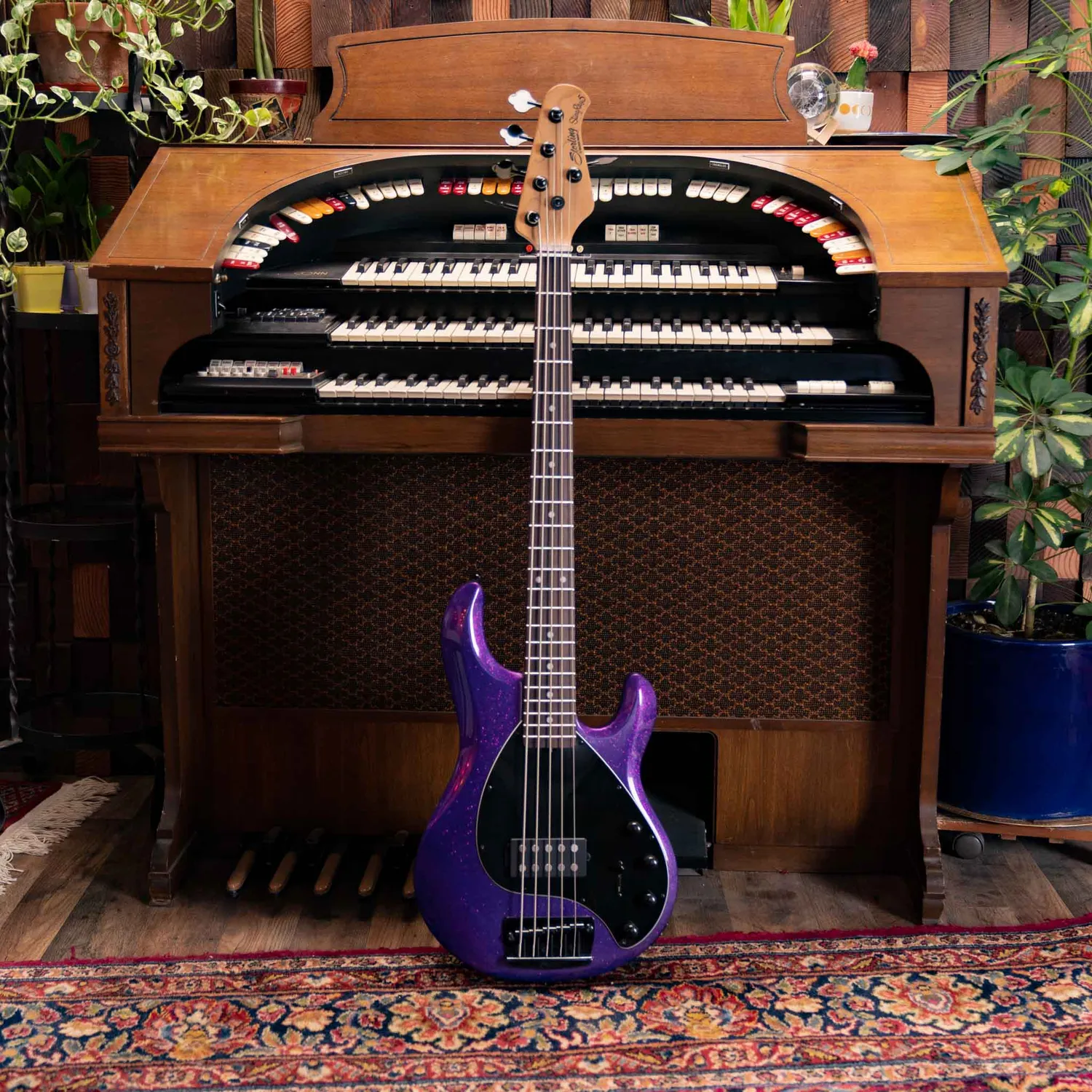 Sterling Standard StingRay RAY35 E-Bass Purple Sparkle 5-saitig