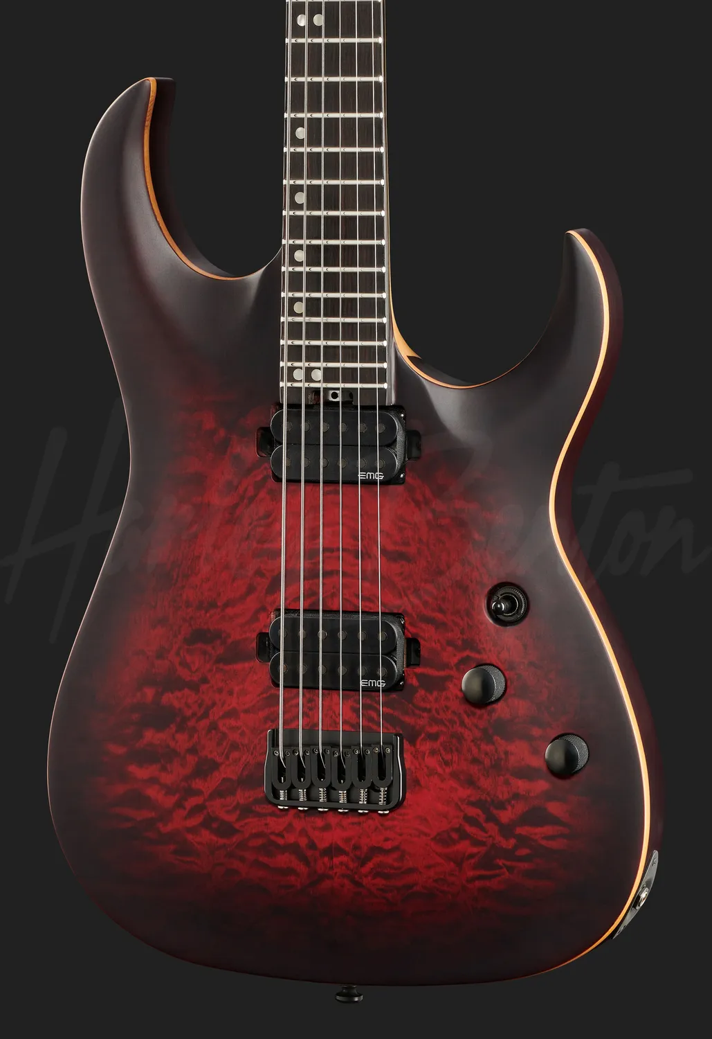 Harley Benton Progressive Amarok-BT Bariton Black Red Burst
