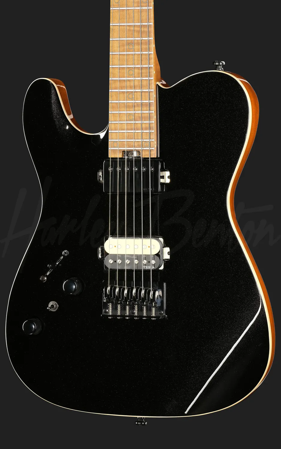 Harley Benton Fusion-T II HH LH MN HT BM E-Gitarre Black Linkshänder