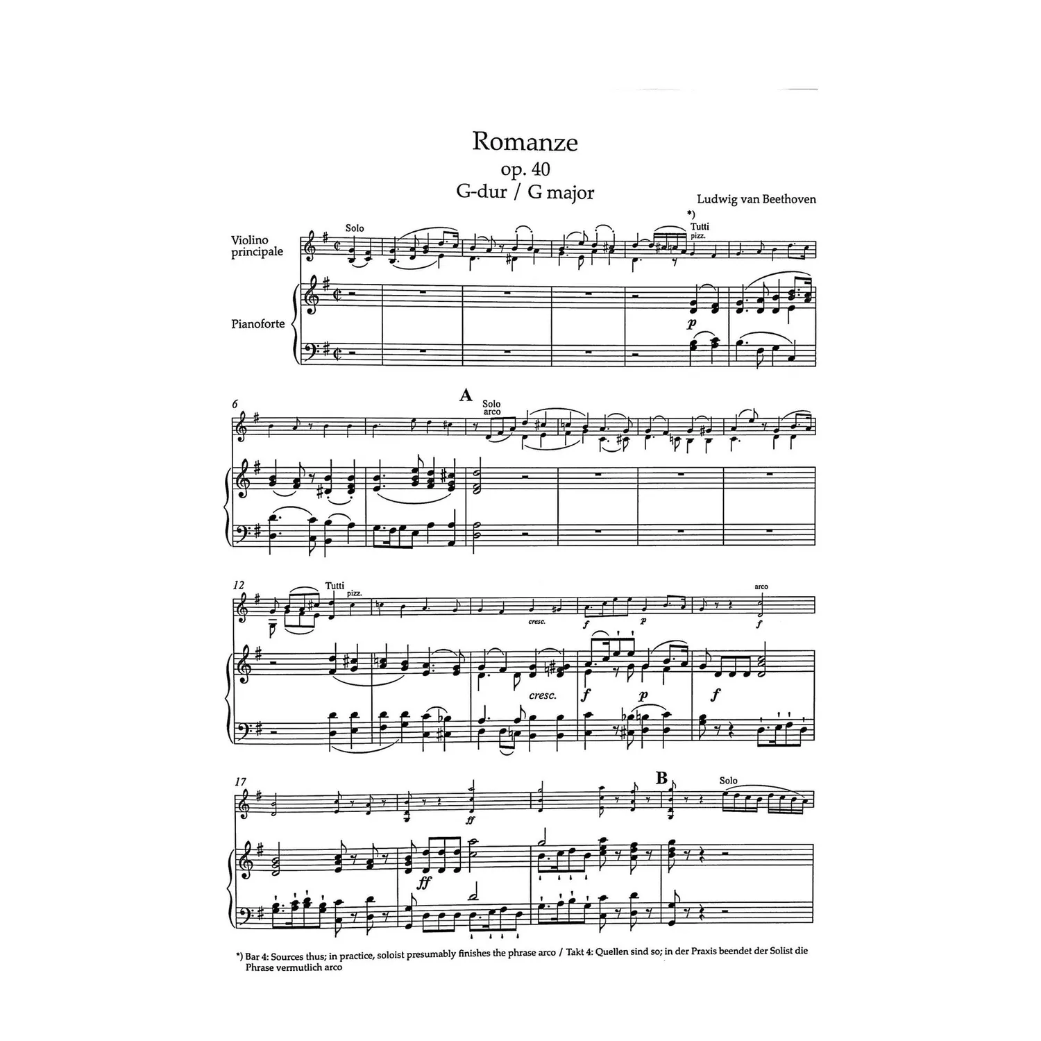 Bärenreiter Beethoven Romanzen Op 40 Op 50 Noten Urtext