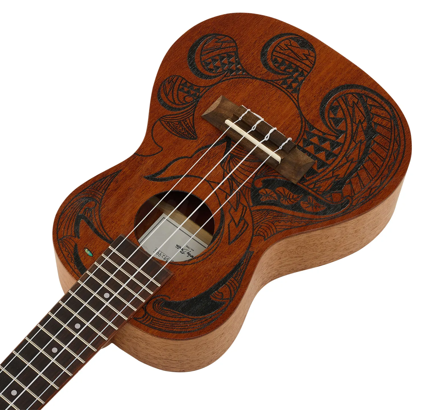 Harley Benton Standard Hawaii Dolphin Tattoo Konzert Ukulele Mahagoni