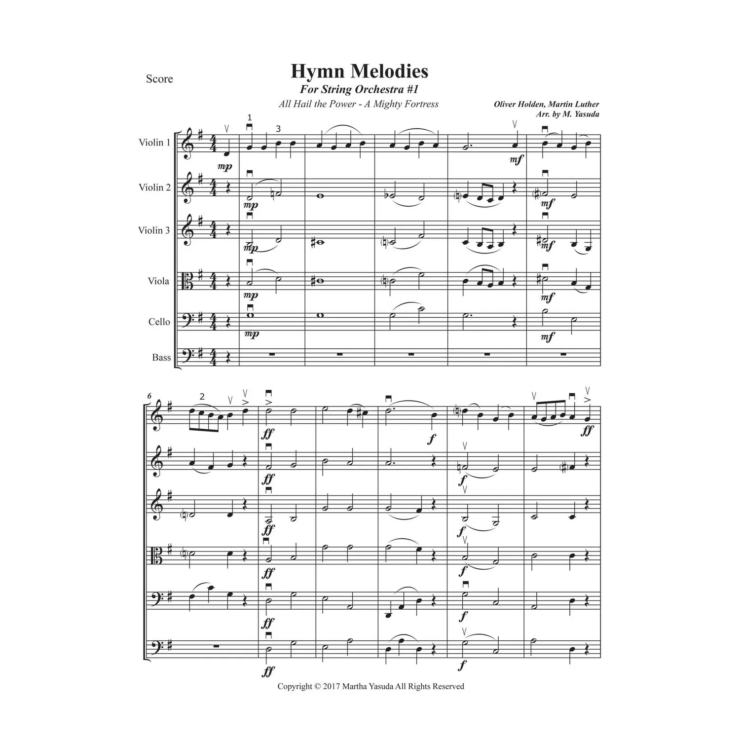 Yasuda Hymn Melodies Streichorchester Noten Download