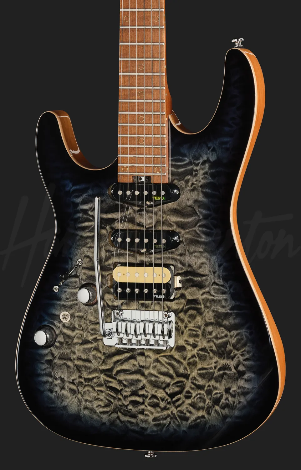 Harley Benton Fusion-IV HSS LH E-Gitarre Linkshänder blau