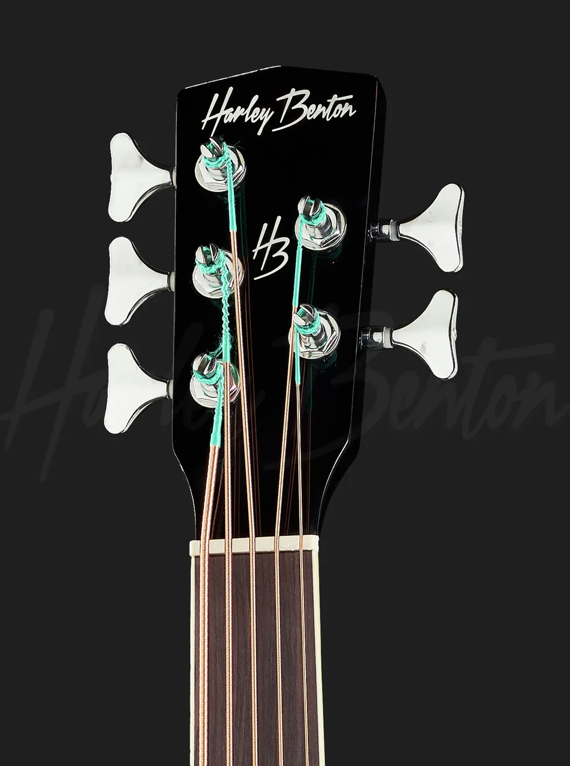 Harley Benton B-35BK-FL 5-Saiter Akustikbass Schwarz bundlos