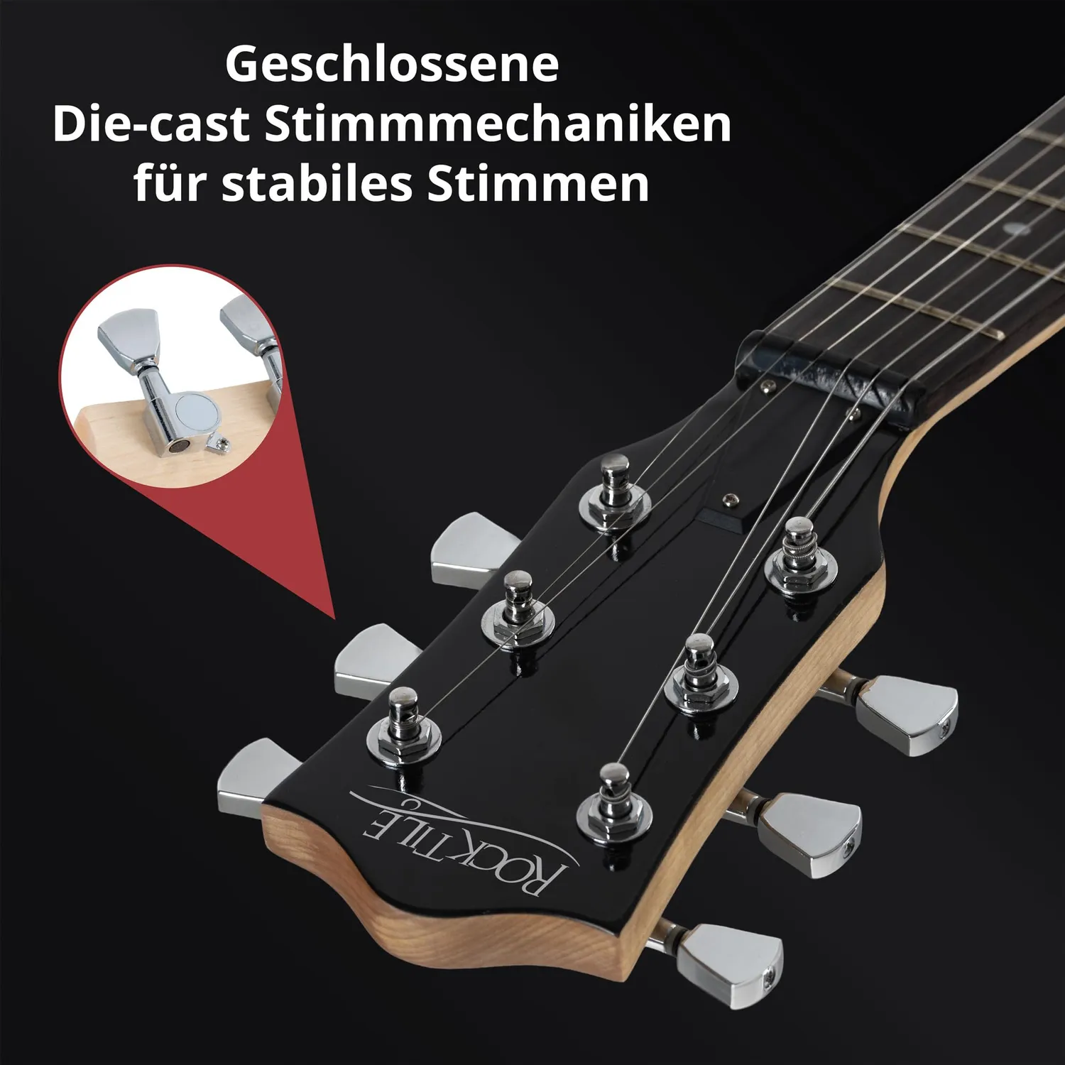 Rocktile L-50B Junior E-Gitarre 3/4 schwarz Humbucker