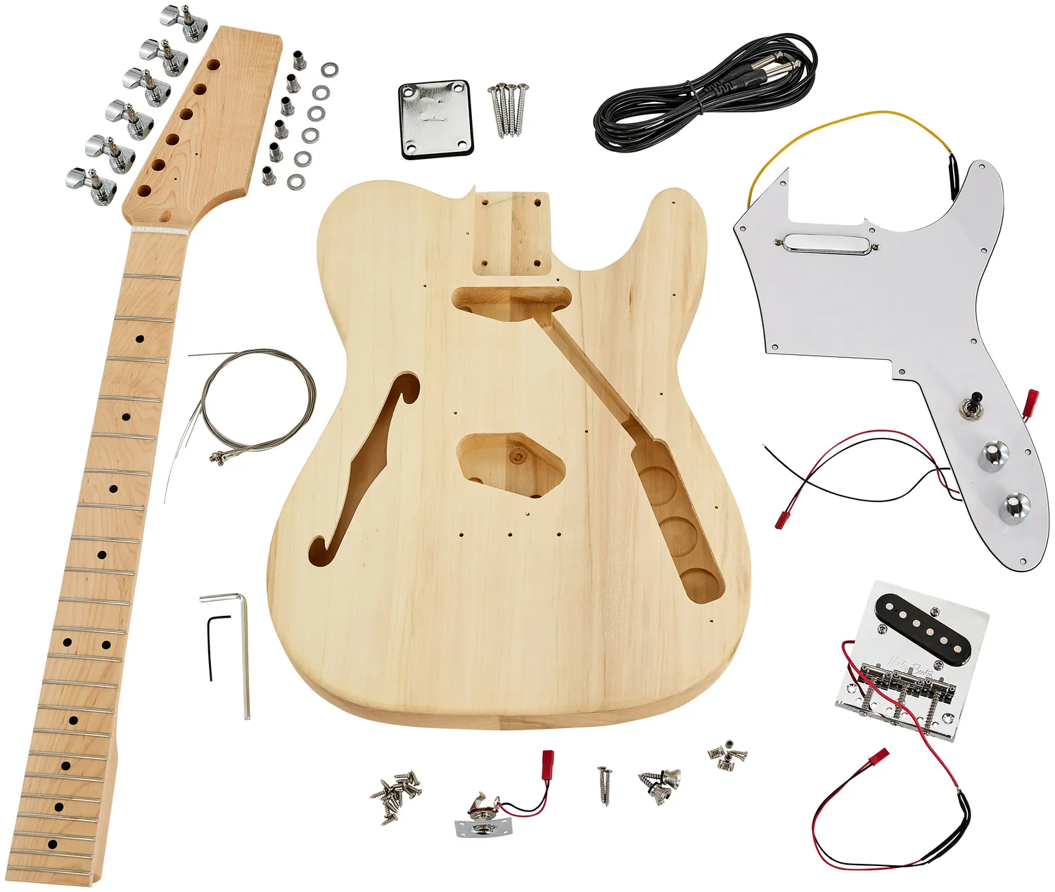 Harley Benton TL T-Style E-Gitarren-Bausatz Semi-Hollow