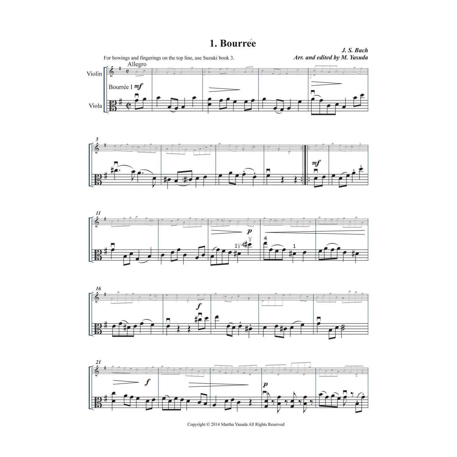 Martha Yasuda Harmonious Melodies I Duo-Noten Download