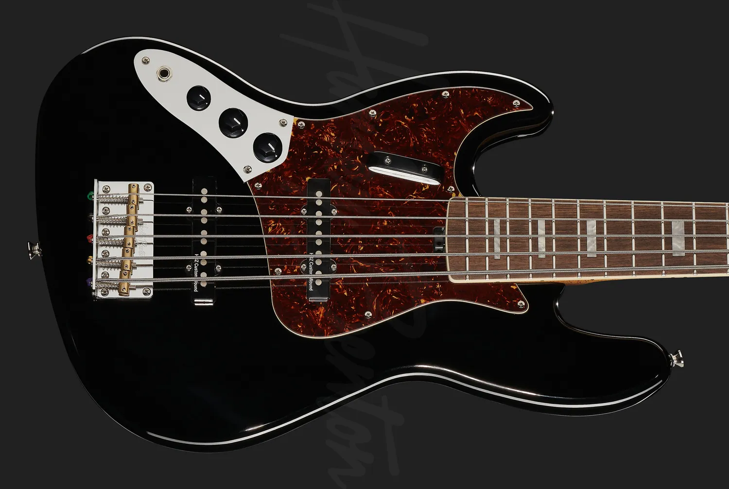 Harley Benton MV-5JB LH E-Bass Schwarz 5-saitig links