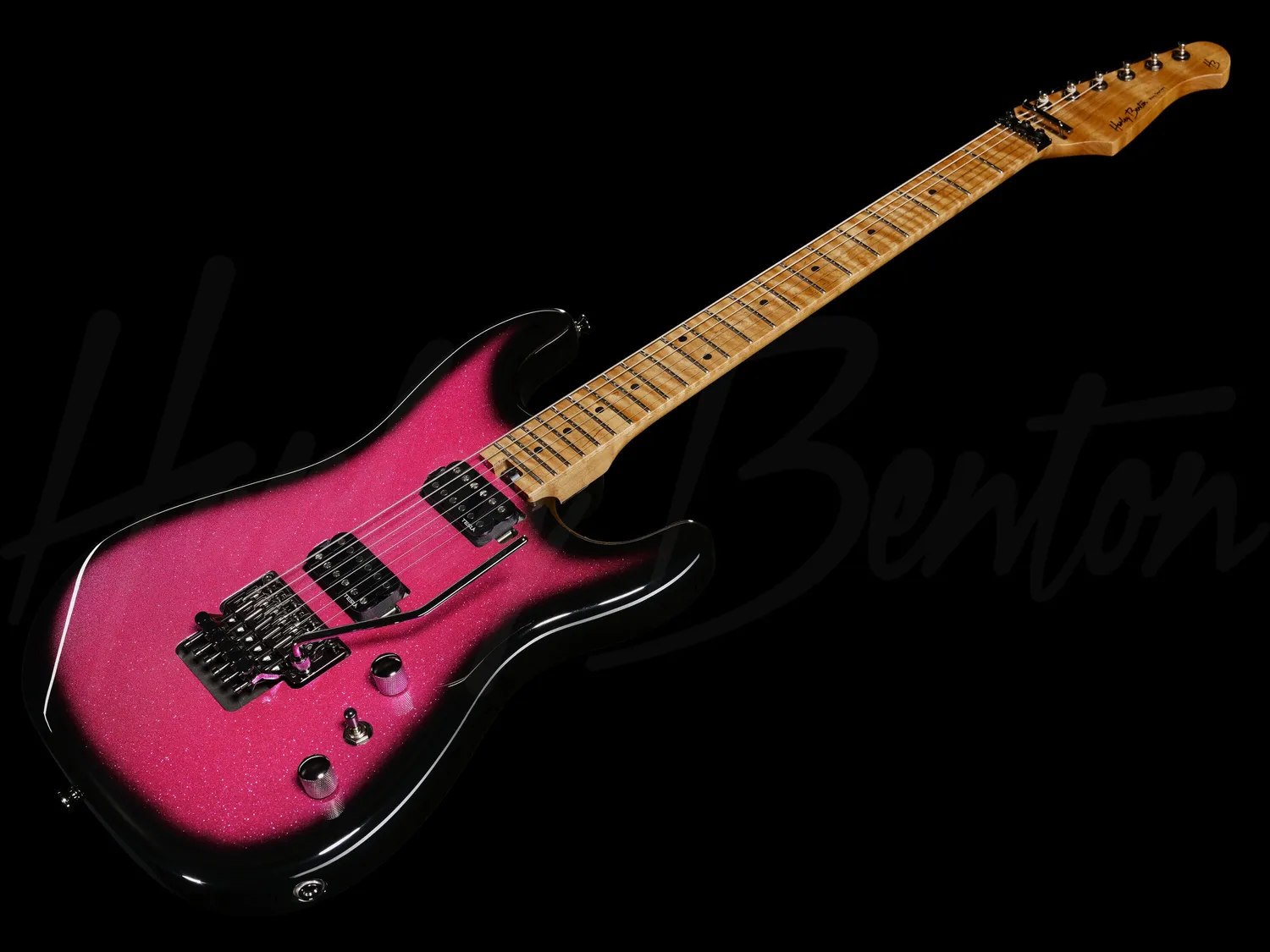 Harley Benton Rock ST-80FR MN HH E-Gitarre Pink Sparkle Floyd Rose