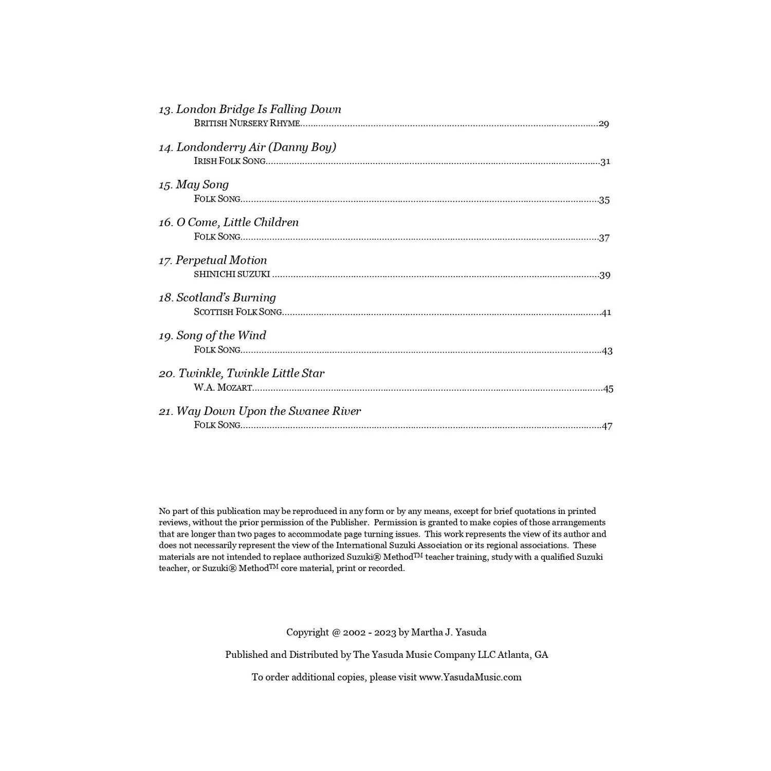Yasuda Folk Song Melodies Cello Ensemble Noten Download 21 Stücke