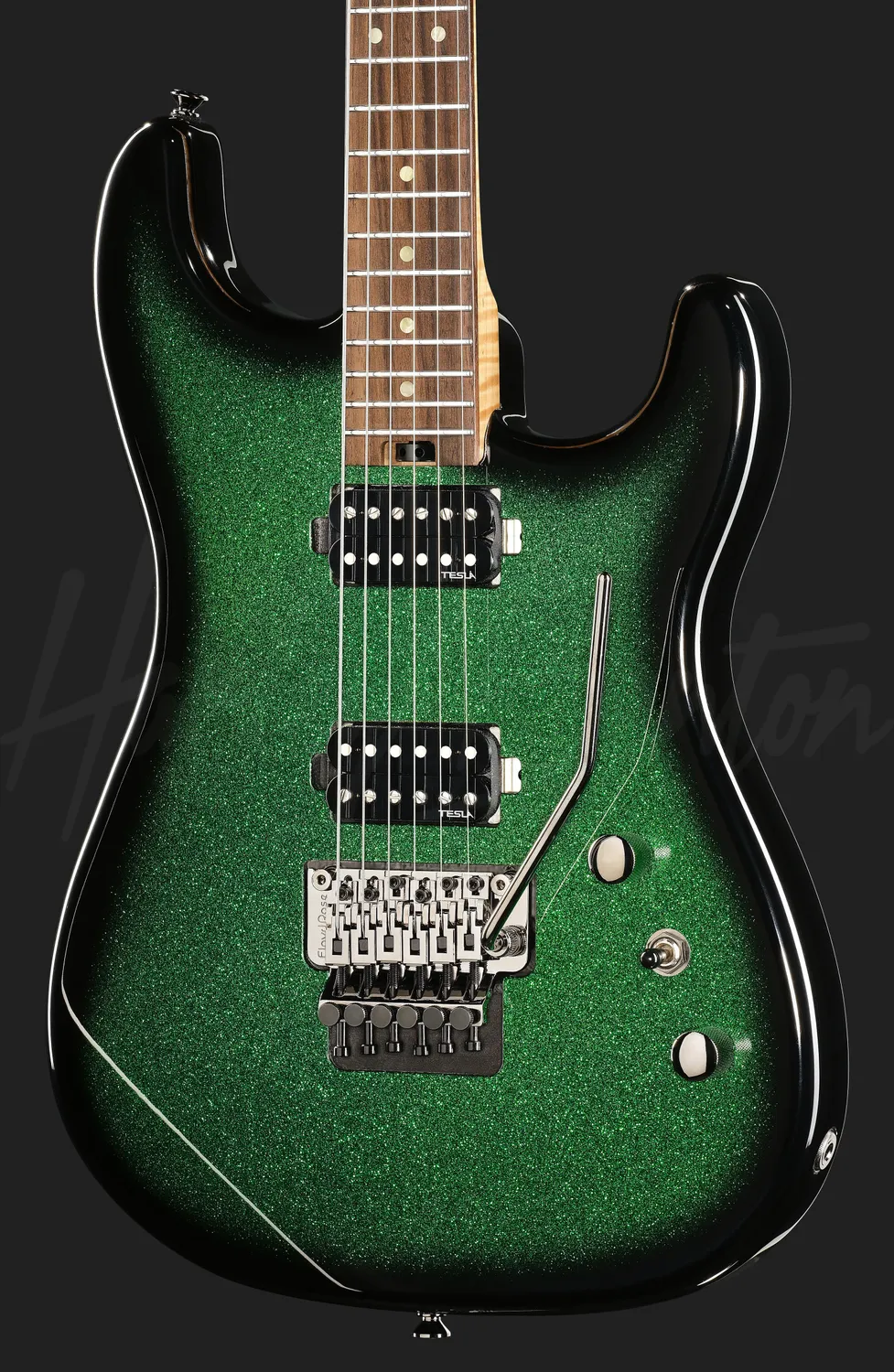 Harley Benton ST-80FR HH ESB E-Gitarre Emerald Sparkle Floyd