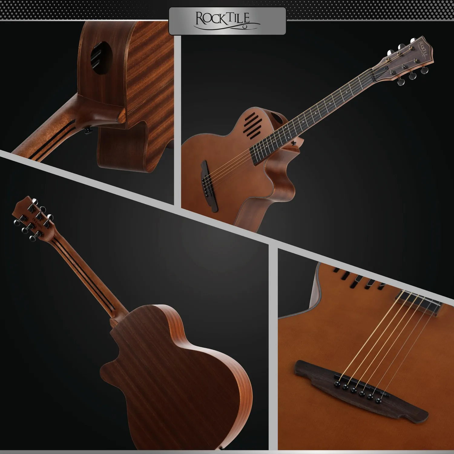 Rocktile OV2C-BN Westerngitarre Concert Cutaway